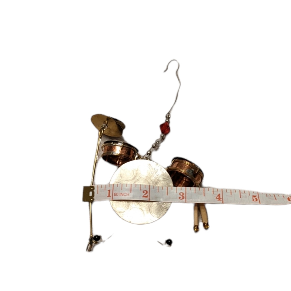 Cool little handmade drum kit Christmas ornament